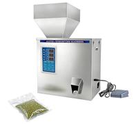 DmqChry Automatic Powder Filling Machine, 1-500g Particle Weighing Dispenser with 3-Speed Control, ±0,2 g High Accuracy, 6-15 Packs/Min for Coffee, Flour, Grains, Spices, Rice Packing 100g