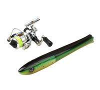 dmqdu Canna da pesca tascabile, canna da pesca piccola, canna da pesca pieghevole con penna e mulinello, canna da tasca combinata - Combo mulinello per canna da pesca compatta canna da pesca