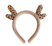 dmqdu Fascia per cervo, copricapo di corna - Lavaggio del viso Copricapo Leopardo | Fascia per corna di corna Fascia per corna di animali Costume cosplay per feste per Natale