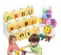 dmqdu Kit di argilla per modellare, kit di argilla | Kit modellazione a tema animali da compagnia/dolci/dinosauri | Artigianato creativo leggero, giocattolo modellante per 12