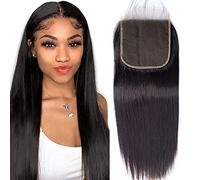 DMS Brasiliano ondulato dritto 10,2 x 10,2 cm parte libera chiusura pizzo 100% capelli umani non trattati colore naturale 14
