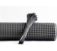 DMS Rete Protettiva in Plastica 10x10 mm - Altezza 1 Mt - Adatta a Balconi - Cancelli-Recinzioni. Protezione per Bambini e Animali Domestici (Antracite, 15 Mt)