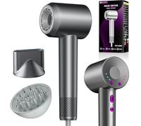 DMTIVMG Asciugacapelli Ionico 1600W Phon Capelli Professionale 4 Temperature 3 Velocità del Vento 150000 RPM Motore Senza Spazzole Tasto Aria Fredda Controllo della Temperatura 2 Accessori Magnetici