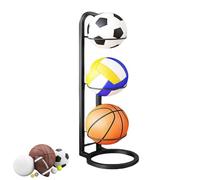 Dmuzsoih 3 Livelli Rastrelliera da Basket - Porta Palloni da Basket, Rastrelliera per Palloni, Rastrelliera da Calcio, Scaffale Stoccaggio Attrezzature Sportive, Verticale per Palloni Basket