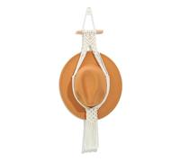Dmuzsoih Appendiabiti per cappelli, in stile bohémien, organizer per cappelli in corda di cotone intrecciato a mano, con nappe decorative, moderno, per cappelli da cowboy, bagno, camera da letto