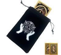 Dmuzsoih Contenitore per carte dei tarocchi, porta tarocchi in flanella, riutilizzabile, con coulisse, custodia per carte dei tarocchi, custodia per tarocchi, portatile, tascabile, per bambini e
