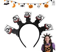 Dmuzsoih Fascia Fantasma Halloween - Fascia Teschio Fantasma - Scintillante con Paillettes per Teatro Costume Matrimonio