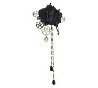 Dmuzsoih Fermaglio per capelli vintage da donna, con nappe, fermaglio per capelli unico vintage steampunk con nappe, gotico e spilla a forma di ingranaggio da donna