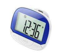 Dmuzsoih Pedometro per camminare, semplice contapassi con clip, grande schermo con orologio 21/24 ore per tracciare passi, miglia e calorie