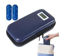 Dmuzsoih Piccola borsa termica da viaggio, piccola borsa per farmaci con impacchi di ghiaccio, custodia fredda regolabile con display della temperatura, per viaggi di lavoro, viaggi, casa, scuola