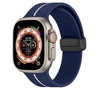 DMVEIMAL Cinturino per Apple Watch 44 mm 40mm 45mm 41 mm 42 mm 38mm iWatch Serie 9 8 7 6 5 4 3 se 44mm 45 mm Uomo/Donna,Sport Silicone Magnetico Cinturini Apple Watch Ultra/2 49mm Band,Blu/Bianco