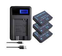 DMW-BCG10E BCG10 BCG10E Batteria + Caricatore USB, | Compatibile con Panasonic, Lumix DMC-3D1 DMC-TZ7 DMC-TZ8 DMC-TZ10 DMC-TZ18 DMCTZ19(3BatteryWithCharger)