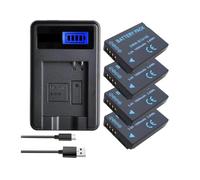 DMW-BCG10E BCG10 BCG10E Batteria + Caricatore USB, | Compatibile con Panasonic, Lumix DMC-3D1 DMC-TZ7 DMC-TZ8 DMC-TZ10 DMC-TZ18 DMCTZ19(4BatteryWithCharger)