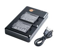 DMW-BCM13E BCM13 BCM13PP (2 pezzi) Batteria di ricambio ricaricabile e caricatore Dual compatibile con modelli DMC-FT5 LUMIX TZ e FT, ecc