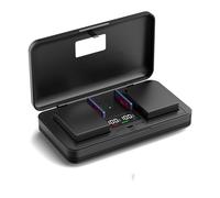 DMW-BLC12 (1800mA) - Set caricabatterie multifunzione per fotocamera (incluse due batterie) compatibile con Panasonic Lumix DMC-FZH1/G85GK/GX8/G7/G6/G5/GH2/FZ300/FZ300GK/FZ200GK DC-G90/G91/G95 ETS