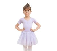 Dmwhsy Abito da Balletto con tutù per Ragazze Costume con Spalline Incrociate Gonna tutù Justaucorps per la Ginnastica Costumi in Cotone Abbigliamento da Danza