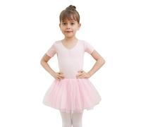 Dmwhsy Abito da Balletto con tutù per Ragazze Costume con Spalline Incrociate Gonna tutù Justaucorps per la Ginnastica Costumi in Cotone Abbigliamento da Danza