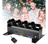 DMX - Macchina elettrica per coriandoli, telecomandata, per matrimoni, discoteche, discoteche e feste, con capacità di 4 colpi, perfetta per eventi e celebrazioni