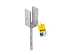 DMX - Supporto per pali a U - Ancoraggio per pali - Connettore in legno - Profilo a U - Supporto per pali 90 x 90 cm - Supporto per pali di recinzione, pali in legno, terrazzo, tettoia