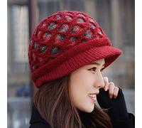 DMXYZZM Cappello Lavorato A Maglia Cappello in Cashmere Autunnale E Invernale Cappello per La Madre di Mezza età E Anziani Bordo di Apertura Cappello di Protezione per Le Orecchie in Maglia più CAPP