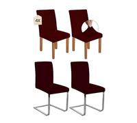 Dmyifan Coprisedia elasticizzato per sedia basculante, rimovibile, lavabile, per sala da pranzo, hotel, banchetti, feste, matrimoni (4, bordeaux)