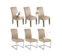 Dmyifan Set di 6 coprisedia in pelle PU, elastici e impermeabili, lavabili e rimovibili, universali, per sala da pranzo, cucina, ristorante, hotel e matrimoni