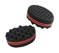 DMZK 2Pcs Curl Sponge,Doppia-Superficie Capelli Spugna Curl Sponge Negro Capelli Mossi(Nero)