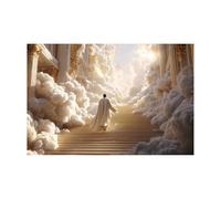 DMZPKZB Arte murale di Gesù Cristo Gesù e il regno di Dio Dipinti classici, decorazione murale religiosa per soggiorno, camera da letto, ufficio, chiesa(Bianco)-80x120cm Non incorniciato