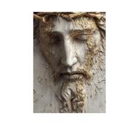 DMZPKZB Arte murale di Gesù Cristo Immagini della statua di Gesù Dipinti classici, decorazione murale religiosa per soggiorno, camera da letto, ufficio, chiesa(Bianco)-70x100cm Non incorniciato