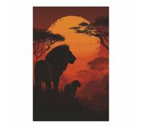 DMZPKZB Décoration murale sur toile représentant des animaux leone décoration esthétique, pour salon, chambre, salle de bain, couloir ou bureau(multicolore)-30x45cm Non incorniciato
