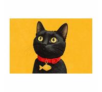 DMZPKZB Grandes impressions sur toile gatto nero Peinture sur toile,Affiches d'animaux, Convient pour le salon, la salle de bain et le couloir(nero168)-60x90cm Non incorniciato