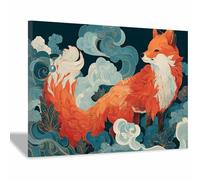DMZPKZB Grandes impressions sur toile volpe Peinture sur toile,Affiches d'animaux, Convient pour le salon, la salle de bain et le couloir(Rosso24)-60x90cm Incorniciato