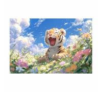 DMZPKZB Impression sur toile représentant des animaux Cucciolo di tigre pour le salon, la chambre à coucher,le couloir, décoration de la maison(blu137)-30x45cm Non incorniciato
