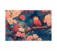 DMZPKZB Impression sur toile représentant des animaux Gufo pour le salon, la chambre à coucher,le couloir, décoration de la maison(Rosso89)-30x45cm Non incorniciato
