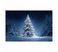 DMZPKZB manifesto di Natale Albero di Natale Opere d'arte moderna,Quadro invernale su tela,Applicabile,soggiorno,Camera da letto,ufficio,bagno,studio(blu18)-50x70cm Non incorniciato