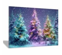 DMZPKZB manifesto di Natale Albero di Natale Opere d'arte moderna,Quadro invernale su tela,Applicabile,soggiorno,Camera da letto,ufficio,bagno,studio(multicolore186)-30x45cm Incorniciato