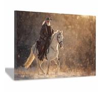 DMZPKZB manifesto di Natale Cavallo di Natale Opere d'arte moderna,Quadro invernale su tela,Applicabile,soggiorno,Camera da letto,ufficio,bagno,studio(bianco162)-30x45cm Incorniciato