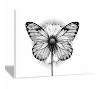 DMZPKZB quadri bianco e nero Farfalla di leopardo Grande Quadro Su Tela,moderni soggiorno da Parete Decorazione,per bagno Soggiorno Corridoio Ufficio(Bianco e nero)-80x120cm Incorniciato