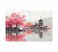 DMZPKZB Quadro con paesaggi naturali Albero e acqua decorazione murale con stampa su tela,opera d'arte dipinta per camera da letto,soggiorno,corridoio,chiesa(rosa165)-30x45cm Non incorniciato