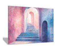 DMZPKZB Stampa astratta Architettura moderna arte murale minimalista per bagno, soggiorno, camera da letto, ufficio, decorazione del corridoio(Multicolore33)-30x45cm Incorniciato