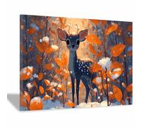 DMZPKZB Toile d'animaux amusants Cervo piccolo Affiche d'art imprimée, pour le salon, la chambre,couloir,bureau,la salle de bain,l'hôtel ou le café(Multicolore11)-30x45cm Incorniciato