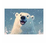 DMZPKZB Toile d'animaux amusants Orso bianco Affiche d'art imprimée, pour le salon, la chambre,couloir,bureau,la salle de bain,l'hôtel ou le café(Bianco43)-60x90cm Non incorniciato