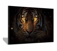 DMZPKZB Toile d'animaux amusants Tigre Occhio d'Oro Affiche d'art imprimée, pour le salon, la chambre,couloir,bureau,la salle de bain,l'hôtel ou le café(Oro91)-70x100cm Incorniciato