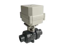 DN15 2 Way UPVC True Union Motorized Ball Valve BSP/NPT thread DC12V 10Nm Electric Ball Valve On/Off 15 Sec Metal Gears(Glue End(20MM),DC12V_CR303)