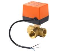 DN15/20/25 DC12V AC220V Valvola a sfera elettrica in ottone Elettrovalvola a tre vie a due vie a due vie con attuatore(DN15,12V_2 WAYS)