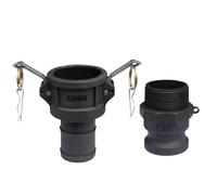 DN15 a DN50 PP Camlock Accoppiamento Adattatore di raccordo in plastica MPT FPT Barb Combinazione a sgancio rapido Set Tipo B+F C+E D+A C+A(C F,2")