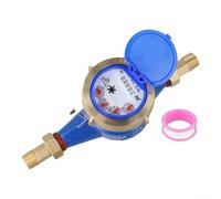 Dn15 Contatore per acqua a secco con connettori in rame Precisione primaria Misurazione del flusso a 4 puntatori Rilevazione di perdite Quadrante in vetro temperato Costruzione antiruggine