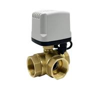 DN15 DN20 DN25 DN32 3 Way Brass IP65 Waterproof Motorized Ball Valve 3-Wire 2 Control T Type Electric Ball Valve(DN25,T TYPE_24VDC_CR02)