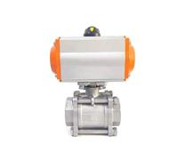 DN15 DN20 DN25 DN32 DN40 DN50 Valvola a sfera pneumatica a tre pezzi con piattaforma alta Q611F-16P Cilindro a doppio effetto in acciaio inossidabile, famiglia, impresa, produzione(1/2")