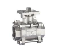 DN15 DN20 DN25 SS304 Valvola a sfera a tre pezzi con piattaforma alta in acciaio inossidabile Filettatura femmina(DN32)